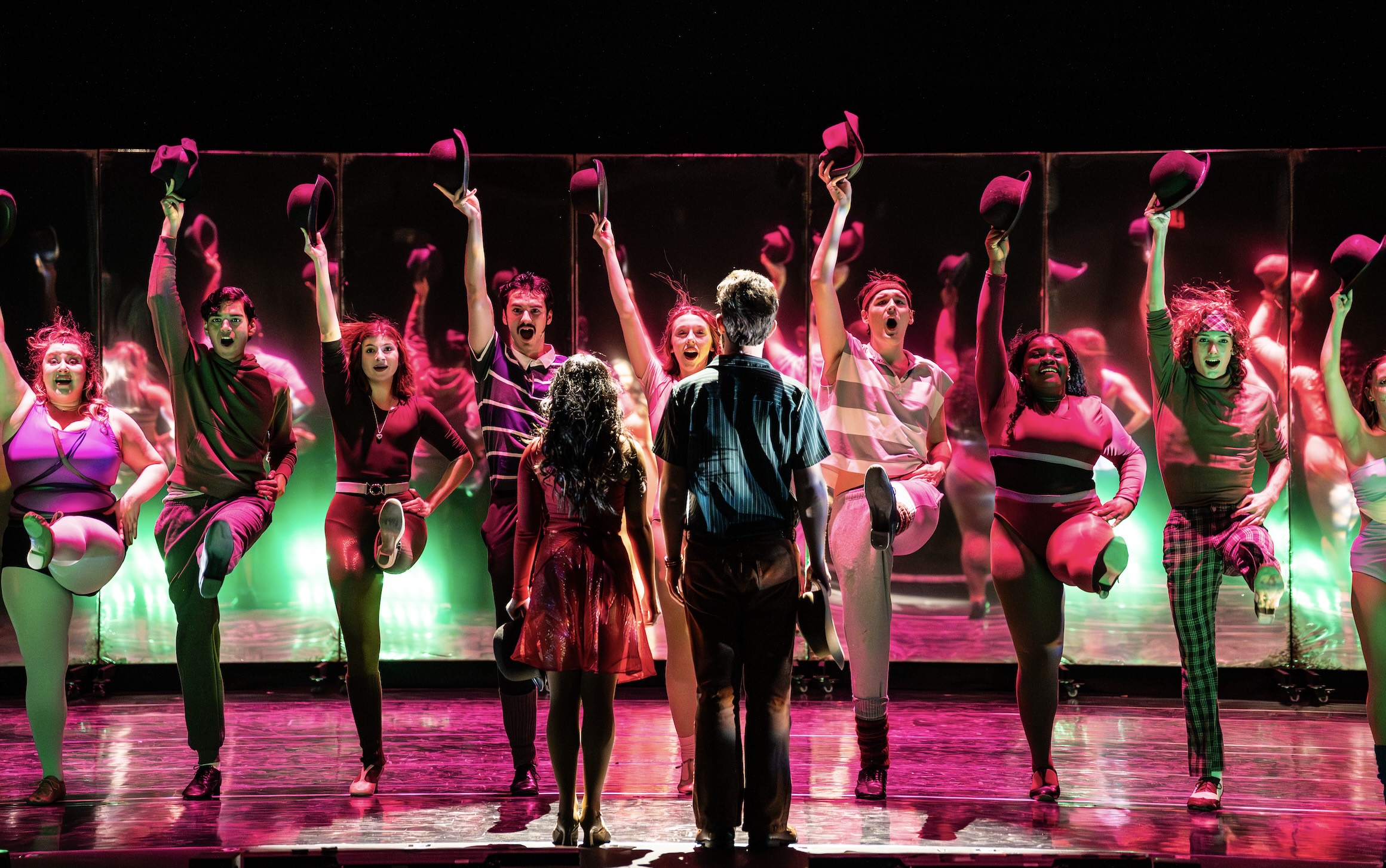 Stage photograph of performers from VCUarts 2026 Performance  "A Chorus Line"